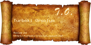 Turbéki Orsolya névjegykártya